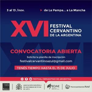 Convocatoria para el XVI Festival Cervantino de la Argentina